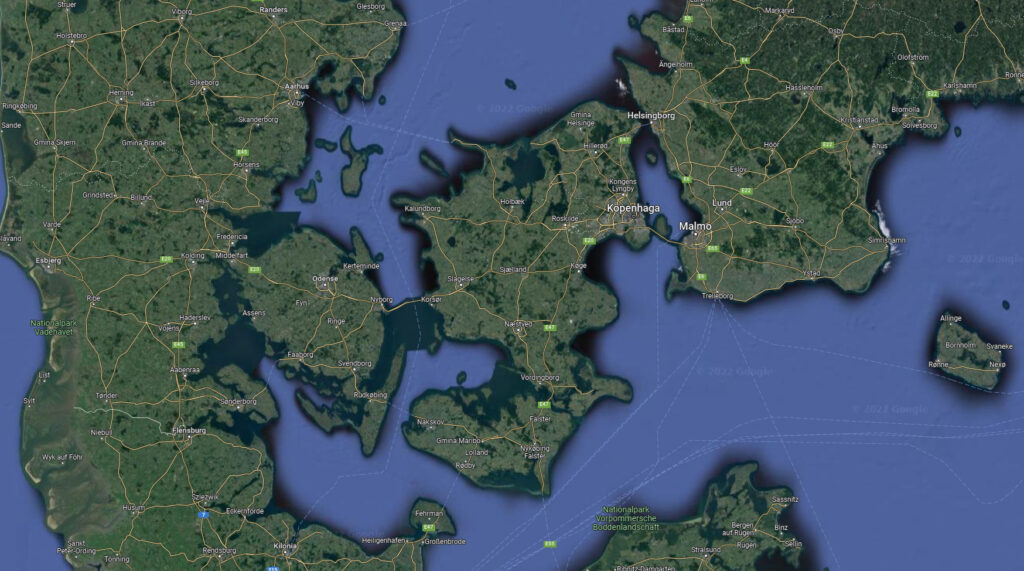 Cieśniny Duńskie. /  Zdjęcie: Google Maps