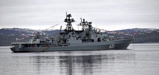 Rosyjski okręt wojenny projektu 1164 Marszałek Ustinow (krążownik rakietowy). / Zdjęcie: Tass